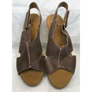 Women's Clarks Collection Valerie James Leather Heeled Sandals Brown US 9